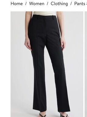 Theory Black StretchWool Dress Trousers
